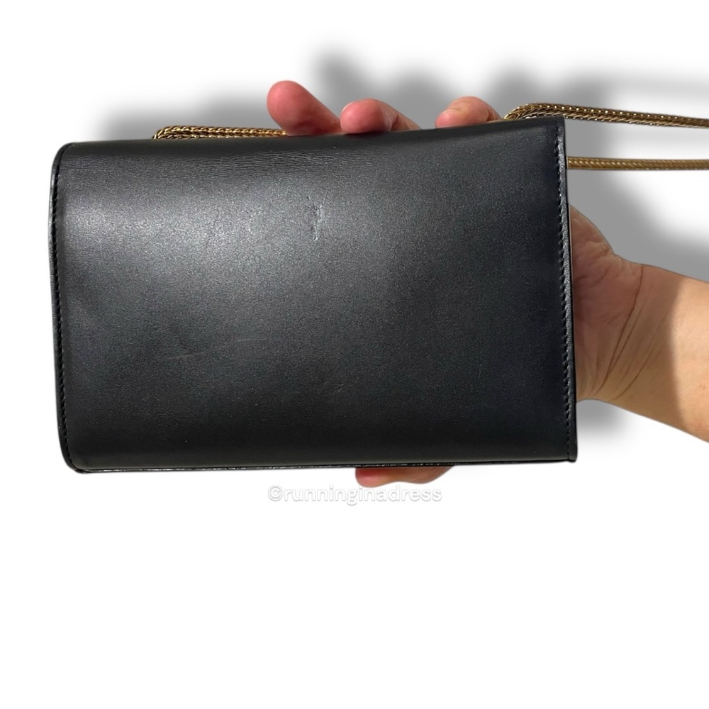 Saint Laurent Kate Tassel Logo Chain Bag In Black Leather With Gold Hardware - Picture 15 of 16